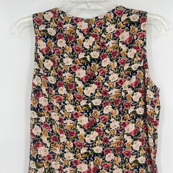 Vtg Jonathan Martin Aline Dress Sz 5/6 Blue Floral Cottage Core Peasant Lace 90s - Picture 6 of 9